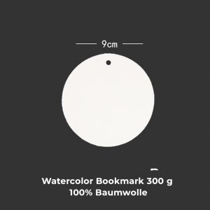 Mypaperworld Aquarell Lesezeichen, N004, Watercolor Bookmark , 300 g/m² 100% Baumwolle, 9x9 cm, 20 Blätter, Cold pressed