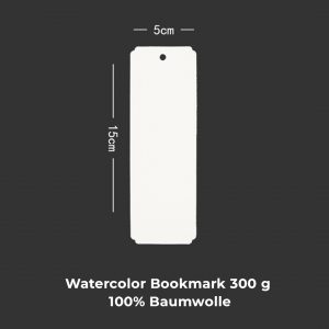 Mypaperworld Aquarell Lesezeichen, Watercolor Bookmark , 300 g/m² 100% Baumwolle, 5x15cm, 20 Blätter, Cold pressed