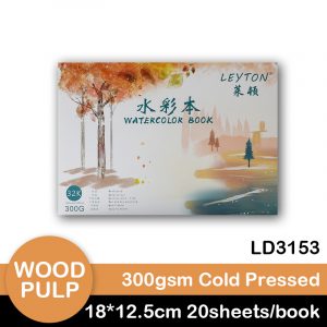 Leyton Watercolorblock, 300 g, 20 Blätter, Cold pressed
