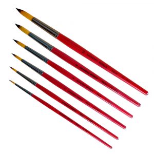 Mypaperworld Aquarell Künstler Synthetikhaar Pinseln 6 Stück Sammlung, Serie Aqua, rund