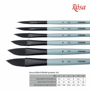 NEU!Rosa, Synthetikhaar Saber Flach Dagger Pinsel, Stream 143, Kurzer Griff