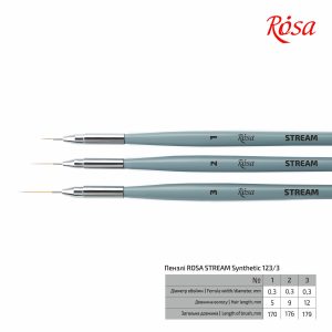 NEU!!! Rosa, Synthetikhaar Aquarell Liner, Rund, Stream 123/3