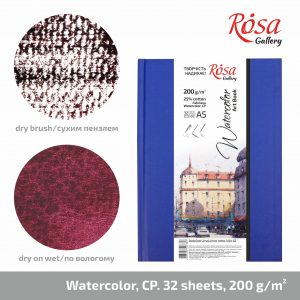 NEU!!!Aquarell Skizzenbuch Rosa Gallery, 200 g 25% Baumwolle, Fabriano Papier, 32 Blätter, A5, Blau