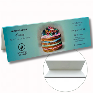 Mypaperworld Aquarellblock 300 g, 38×13 cm, 20 Bogen