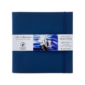 Mypaperworld Aquarell Skizzenbuch 300 g 19х19 cm, 16 Blätter, Dunkel Blau