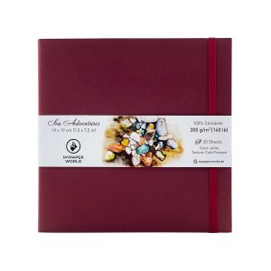 Mypaperworld Aquarell Skizzenbuch 300 g 19х19 cm, 16 Blätter, Kirsche