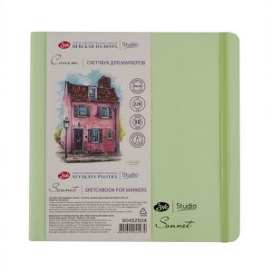 NEU! Sonnet Skizzenbuch für Markers, doppelseitiges Papier, 220 g, 20X20 cm, 30 Seiten, Mint Umschlag