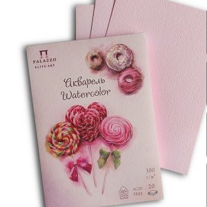 NEU, Palazzo Aquarellblock 300 g 100% Baumwolle, Rosa Papier, A5, 300 g 100 % Baumwolle, 20 Blätter, Kaltpresst