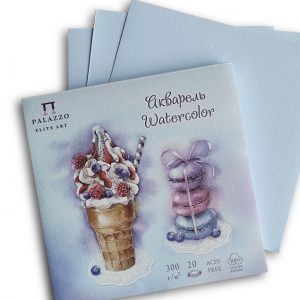 NEU, Palazzo Aquarellblock 300 g 100% Baumwolle, Blaue Papier, 20X20 cm, 300 g 100 % Baumwolle, 20 Blätter, Kaltpresst