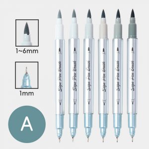 NEU, Superior, Double Tip 6 Pen Set A