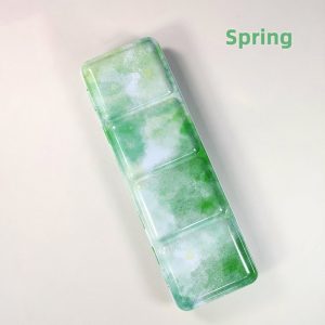 NEU,Leer Watercolor Metallkasten für 14 1/1 Näpfchen 2,5 ml, grüne Wolken M