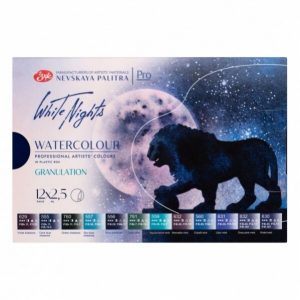 NEU!!!White Nights Granulation Aquarell 12 Farben Set Kunstoffkaste